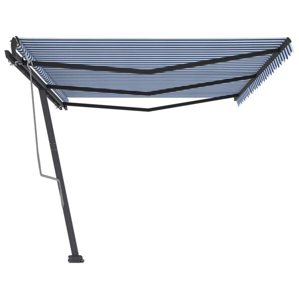 vidaXL Tenda da Sole Autoportante Manuale 600x300 cm Blu Bianca