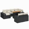 vidaXL Set Divani da Giardino 11 pz con Cuscini in Polyrattan Nero