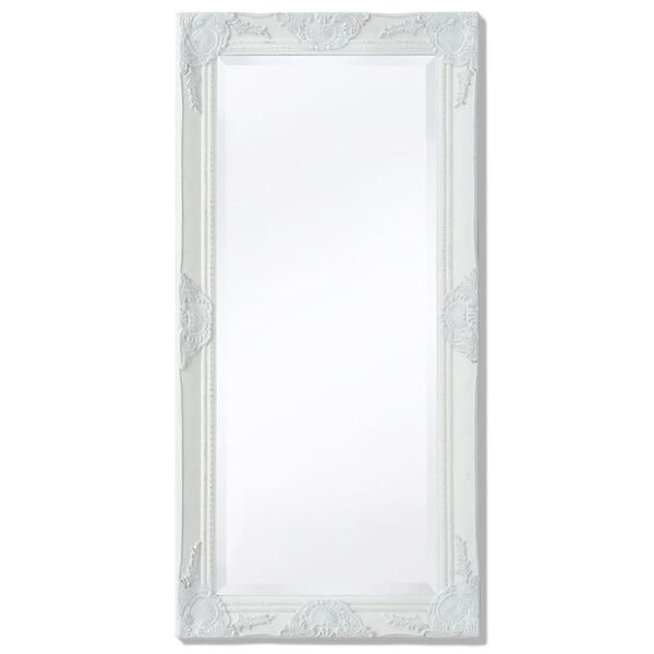 vidaXL Specchio da Parete Stile Barocco 100x50 cm Bianco