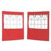 vidaXL Parete per tenda da festa 2 pcs 200 x 195 cm Rosso PE e Acciaio