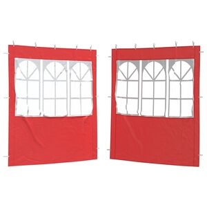 vidaXL Parete per tenda da festa 2 pcs 200 x 195 cm Rosso PE e Acciaio