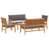 vidaXL Set Divano da Giardino 5 pcs Marrone Legno di Acacia Massello