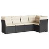 vidaXL Set Divani da Giardino 5 pz con Cuscini in Polyrattan Nero