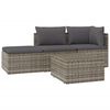 vidaXL Set Divani da Giardino 4 pz con Cuscini in Polyrattan Grigio