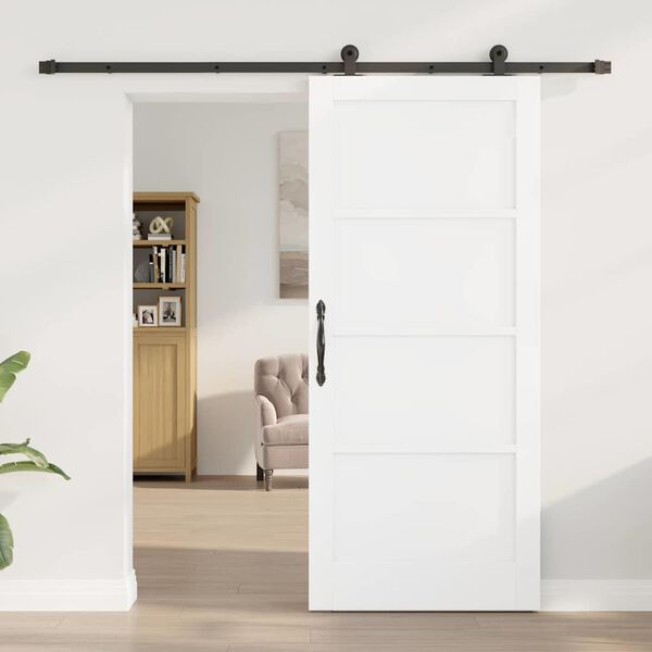 vidaXL Porta scorrevole ORKDAL Bianco 86 x 198,5 cm Pino massello