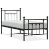 vidaXL Giroletto con Testiera e Pediera Metallo Nero 75x190 cm
