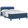 vidaXL Letto a molle con materasso con led Blu 140 x 190 cm Tessuto