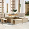 vidaXL Set Divano da Giardino con cuscino 8 pcs Beige Poly Rattan