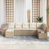vidaXL Set Divano da Giardino con cuscino 7 pcs Beige polyrattan
