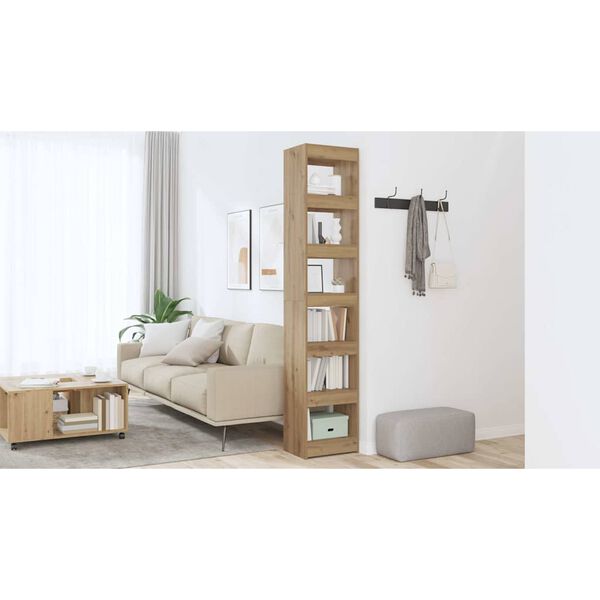 vidaXL Libreria/Divisorio Rovere Artigianale 40x30x198 cm
