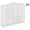 vidaXL Cesti Gabbioni ad Arco 4 pz 300x50x220/240 cm Ferro Zincato