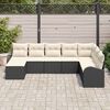 vidaXL Set Divano da Giardino 8 pcs Nero e bianco Poly Rattan