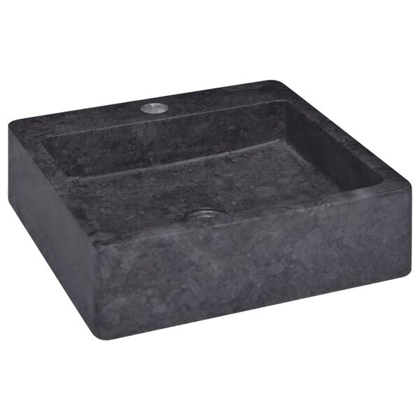 vidaXL Lavandino Nero 40x40x12 cm in Marmo