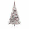 vidaXL Albero di Natale artificiale con luci integrate Argento 210 cm