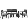 vidaXL Set Salotto da Giardino con Cuscini 4 pz in Plastica Antracite