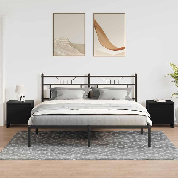 vidaXL Comodini 2 pz Neri 45x34x44,5 cm in Truciolato