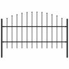 vidaXL Recinzione da Giardino Woerden con Punta a Lancia in Acciaio 170x100 cm Nero