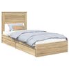 vidaXL Letto con Contenitore con cassetto Rovere Sonoma 75 x 190 cm