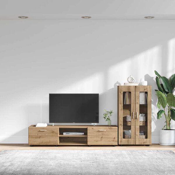 vidaXL Set mobile TV FLORIN Rovere artigianale Legno multistrato
