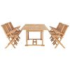 vidaXL Set da Pranzo per Esterni 7 pz 150-200x100x75 cm Teak Massello