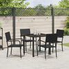 vidaXL Set da Pranzo per Giardino con cuscino 5 pcs Nero polyrattan