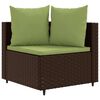 vidaXL Set Divano da Giardino 4 pz con Cuscini Marrone in Polyrattan