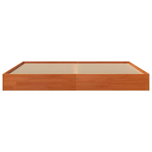 vidaXL Giroletto senza Materasso Marrone Cera 180x200 cm Legno di Pino