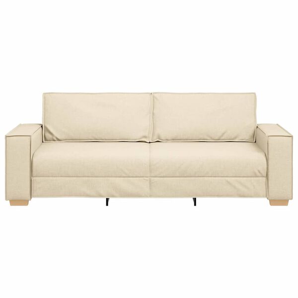 vidaXL Divano Crema 220 x 78 x 84 cm Tessuto