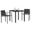 vidaXL Set di Mobili da Esterno 3 pcs Nero e antracite 80 x 80 x 73 cm