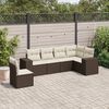 vidaXL Set Divano da Giardino 6 pz con Cuscini Marrone in Polyrattan
