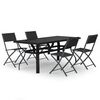 vidaXL Set da Pranzo da Giardino 5 pz Grigio e Nero