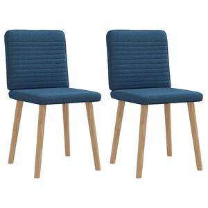 vidaXL Sedie da Pranzo 2 pz Blu in Tessuto