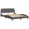 vidaXL Letto Viana con Materasso Grigio 140x190 cm in Similpelle