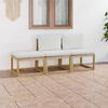 vidaXL Set Salotto da Giardino 3 pz con Cuscini Crema