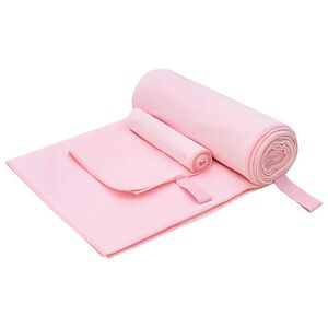vidaXL Set di Asciugamani Sportivi 2 pcs Rosa Tessuto