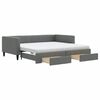 vidaXL Divano Letto Estraibile Cassetti Grigio Scuro 100x200cm Tessuto