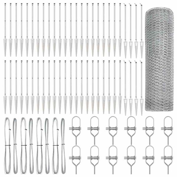 vidaXL Palo della recinzione Argento 100 x 0,5 m (rete da 25 mm)