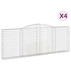 vidaXL Cesti Gabbioni ad Arco 4 pz 400x30x140/160 cm Ferro Zincato