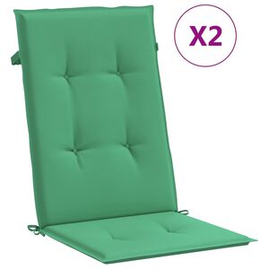 vidaXL Cuscini per Sedie 2 pz Verdi 120x50x3 cm in Tessuto