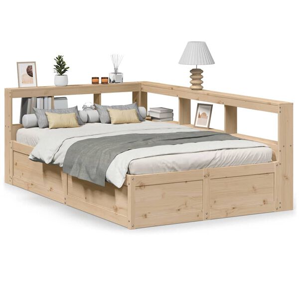 vidaXL Letto Libreria senza Materasso 135x190 cm in Legno di Pino