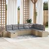 vidaXL Set Divano da Giardino 8 pcs Beige 55 x 62 x 69 cm Poly Rattan