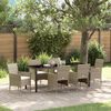 vidaXL Set da Pranzo per Giardino con cuscino 7 pcs Beige polyrattan