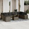 vidaXL Set Divani da Giardino 11 pz con Cuscini in Polyrattan Grigio