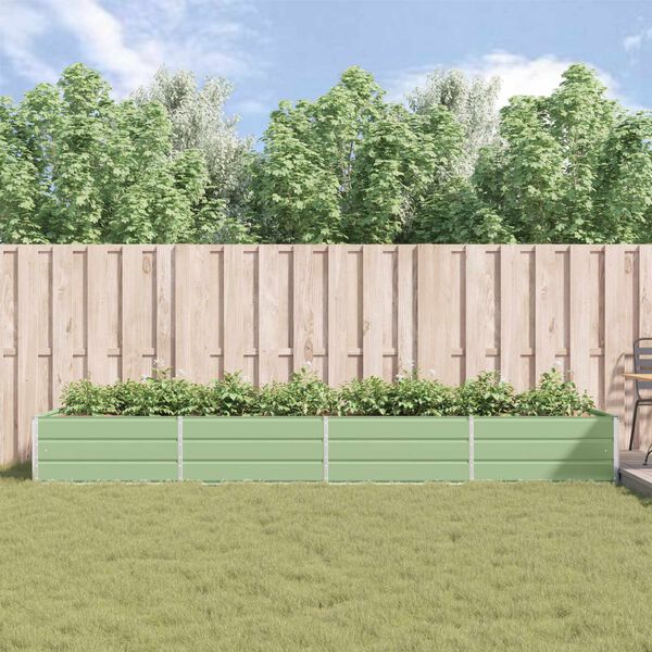 vidaXL Fioriera Verde Pastello 195 x 100 x 45 cm Acciaio zincato