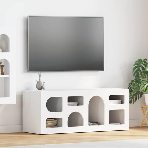 vidaXL Mobile TV Bianco 100 x 35 x 40 cm Legno multistrato