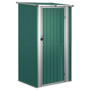 vidaXL Casetta da giardino verde 118,5x97x209,5 cm in acciaio zincato