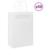 vidaXL Sacchetti di Carta 50 pz con Manici Bianchi 21x11x31 cm