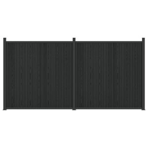 vidaXL Pannello di Recinzione 2 pz 355 x 186,5 cm WPC e Alluminio Nero