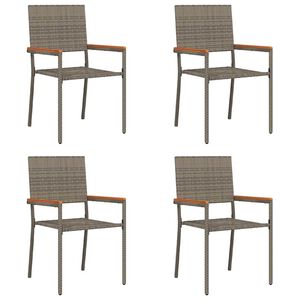 vidaXL Sedie impilabili da giardino 4 pcs Grigio e Marrone