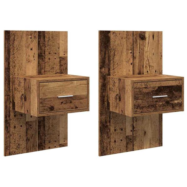 vidaXL Armadio da Notte 2 pcs Legno vecchio 50 x 32,5 x 80cm